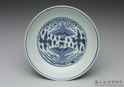 图片[2]-Dish with phoenixes in underglaze blue, Qing dynasty, Jiaqing reign (1796-1820)-China Archive